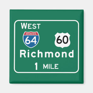 Richmond, VA Road Sign Magnet