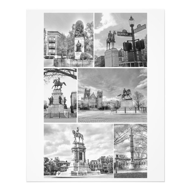 Richmond VA Virginia Monuments Collage Photo Print (Front)