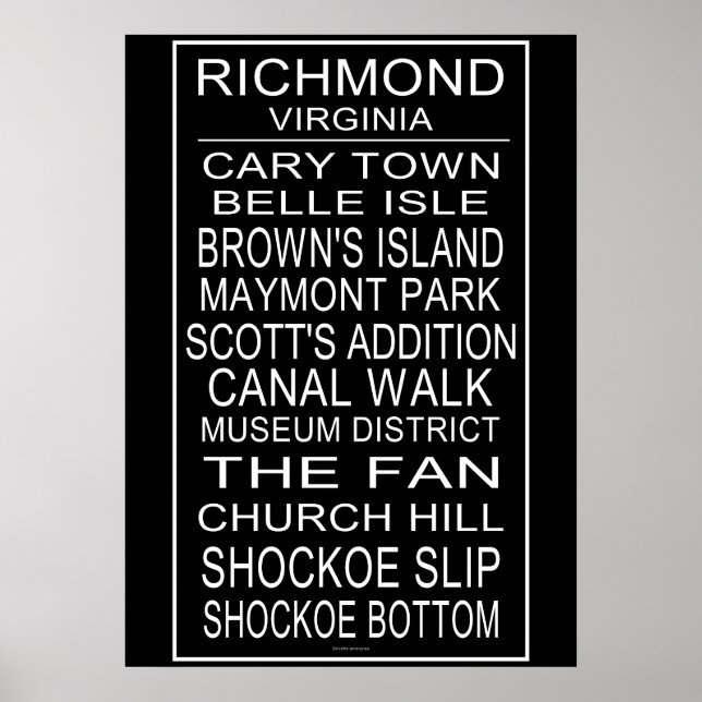Richmond Virginia Bus Roll Poster (Front)