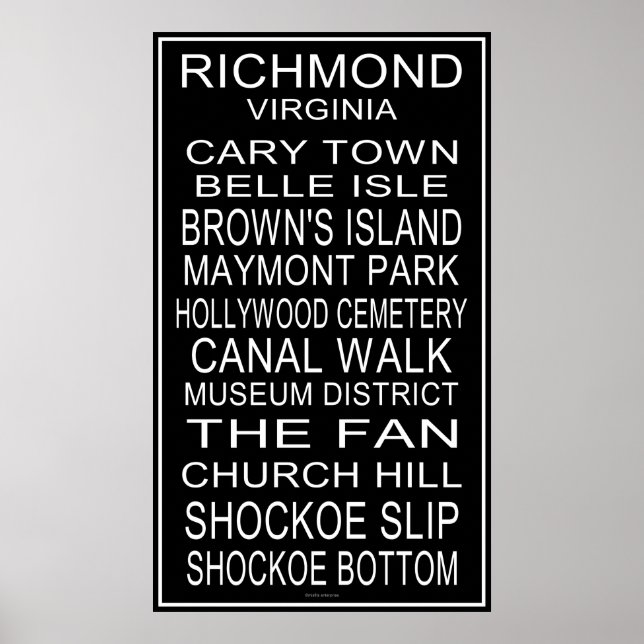 Richmond Virginia Bus roll Poster (Front)