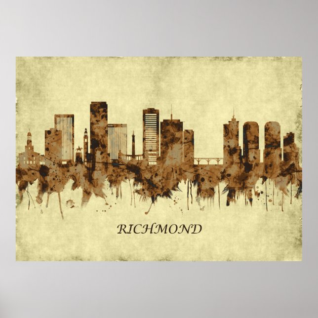 Richmond Virginia Cityscape Poster (Front)