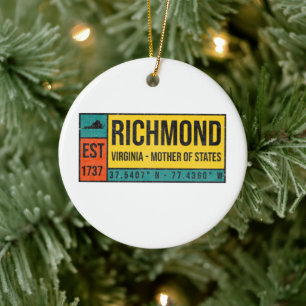 Richmond Virginia Mother Of All State Souvenir Ceramic Ornament