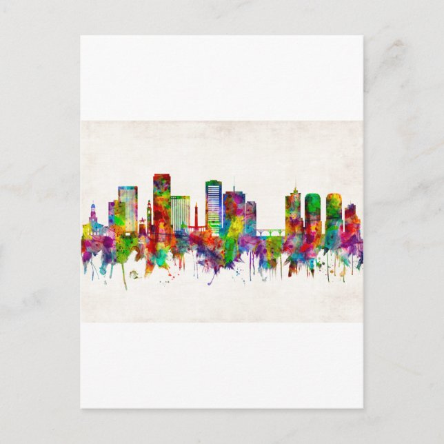 Richmond Virginia Skyline Invitation Postcard (Front)