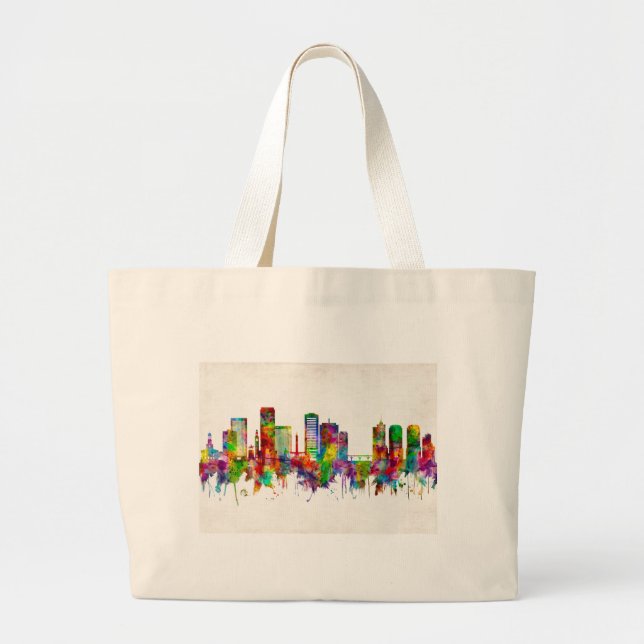 Richmond Virginia Skyline Large Tote Bag (Front)