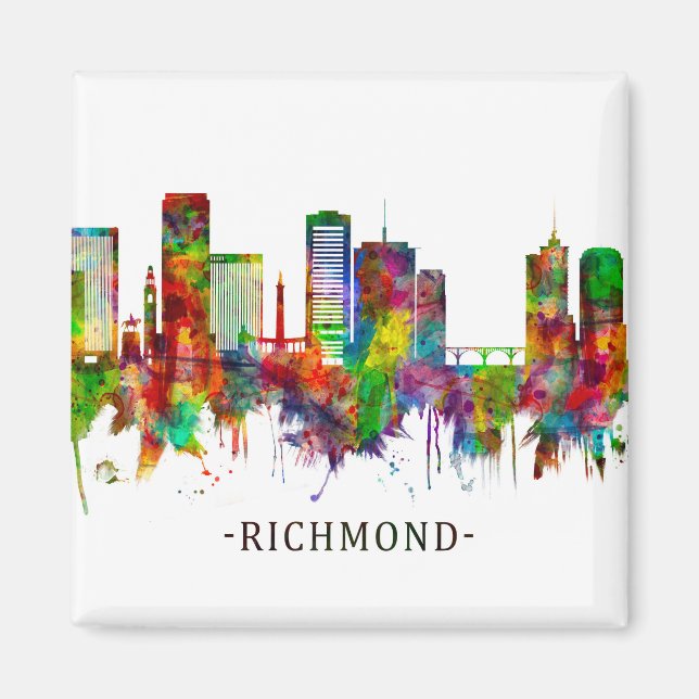 Richmond Virginia Skyline Magnet (Front)