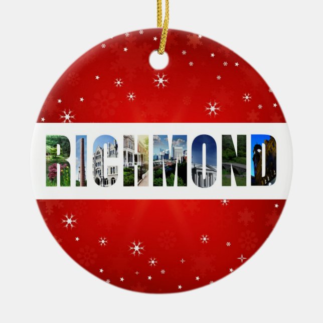 Richmond Virginia Travel Photos Christmas Ceramic Ornament (Front)