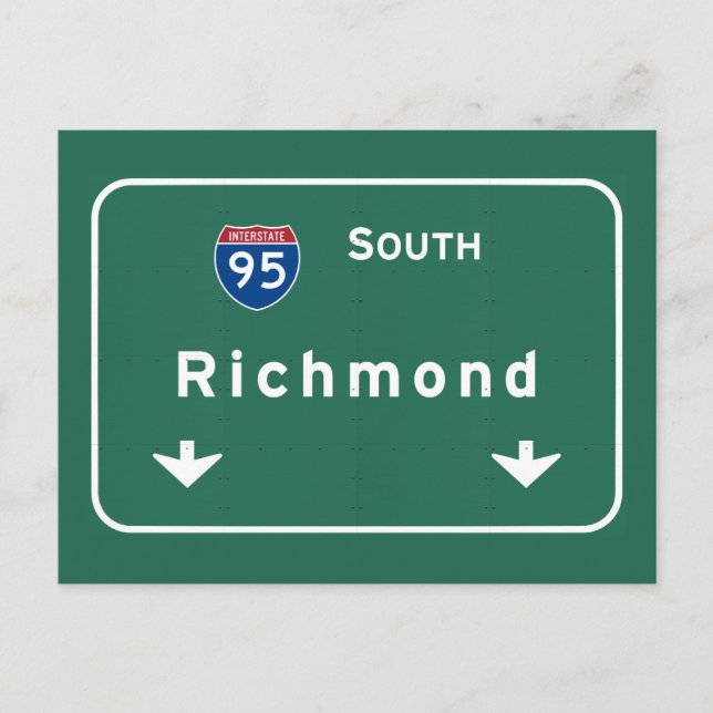 Richmond Virginia va Interstate Highway Freeway : Postcard (Front)