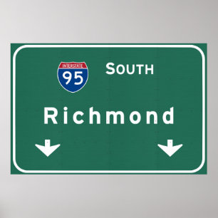 Richmond Virginia va Interstate Highway Freeway : Poster