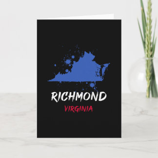 Richmond Virginia Va Paint Splatter Vacation Souve Card