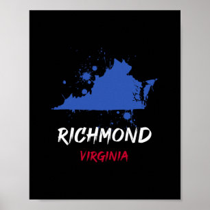 Richmond Virginia Va Paint Splatter Vacation Souve Poster