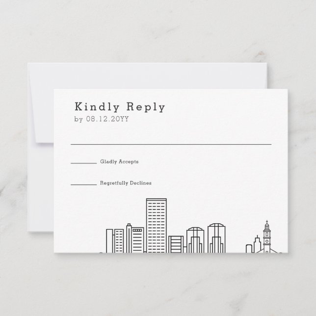 Richmond Wedding | Stylised Skyline RSVP Card (Front)