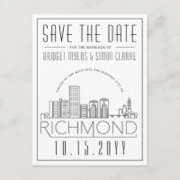 Richmond Wedding | Stylised Skyline Save the Date 