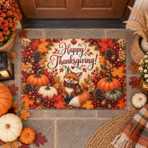 Richness of Fall Fox Thanksgiving Illustration