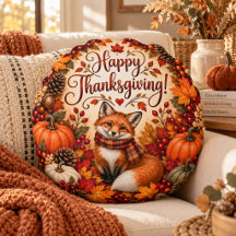 Richness of Fall Fox Thanksgiving Illustration