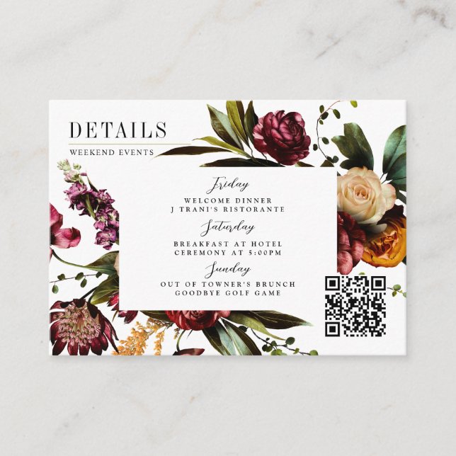 Richness of Spring Colourful Wedding Enclosure Card (Front)