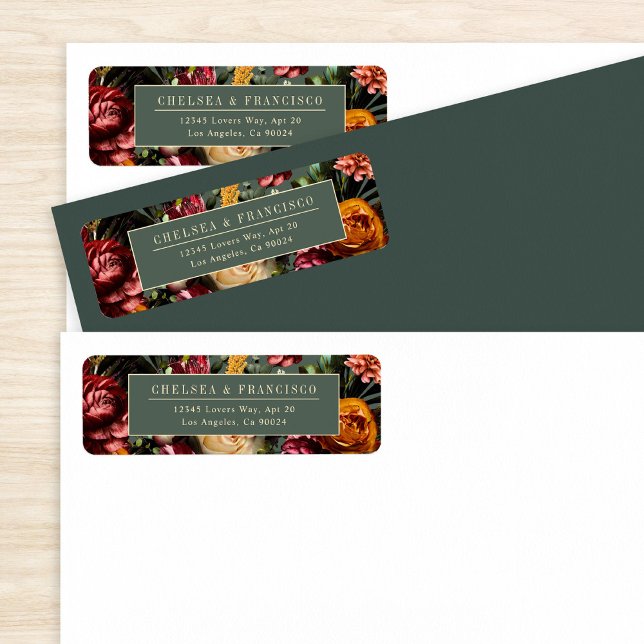 Richness of Spring Colourful Wedding Return Green Address Label (Creator Uploaded)