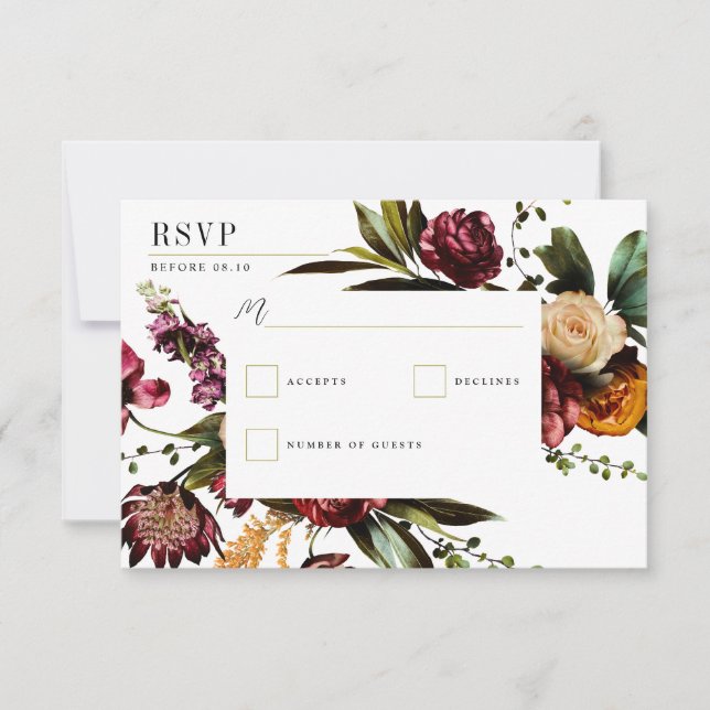 Richness of Spring Colourful Wedding RSVP Card (Front)
