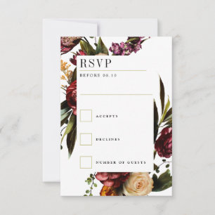 Richness of Spring Colourful Wedding RSVP Card