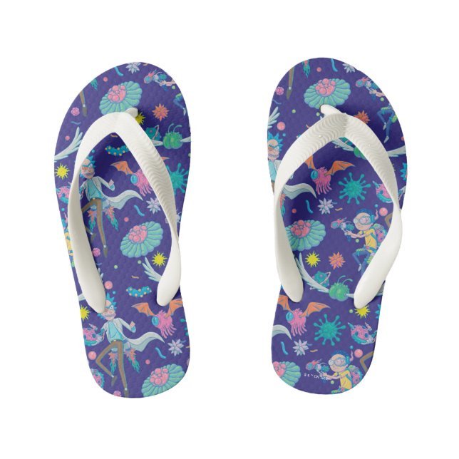 RICK AND MORTY™ | Among Infected Cells Pattern Kid's Thongs (Footbed)