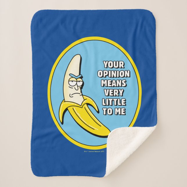 RICK AND MORTY™ | Banana Rick Badge Sherpa Blanket (Front)