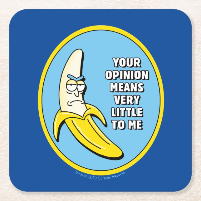 RICK AND MORTY™ | Banana Rick Badge Square Paper Coaster (Front)