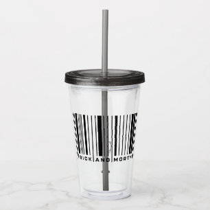 Rick and Morty Bar Code Graphic Acrylic Tumbler