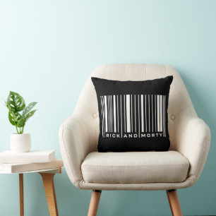 Rick and Morty Bar Code Graphic Cushion