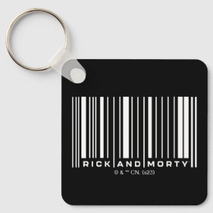 Rick and Morty Bar Code Graphic Key Ring