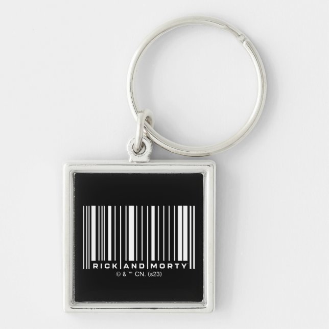 Rick and Morty Bar Code Graphic Key Ring (Front)