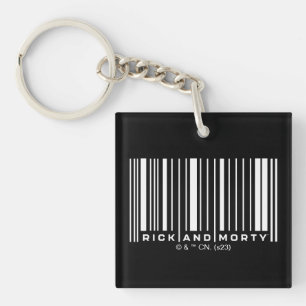 Rick and Morty Bar Code Graphic Key Ring