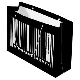 Rick and Morty Bar Code Graphic Large Gift Bag