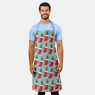 Rick and Morty   Christmas Pickle Rick Pattern Apron