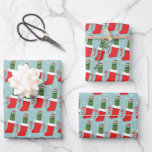 Rick and Morty | Christmas Pickle Rick Pattern Wrapping Paper Sheet<br><div class="desc">Celebrate Rickmas with this festive Pickle Rick in a stocking pattern!</div>