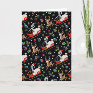 Rick and Morty   Christmas Reindeer Sleigh Pattern Holiday Card