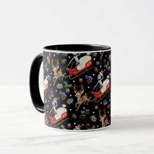Rick and Morty   Christmas Reindeer Sleigh Pattern Mug