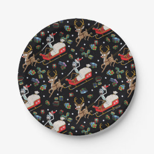 Rick and Morty Christmas Reindeer Sleigh Pattern Paper Plate