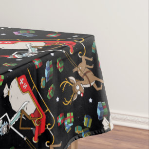 Rick and Morty   Christmas Reindeer Sleigh Pattern Tablecloth