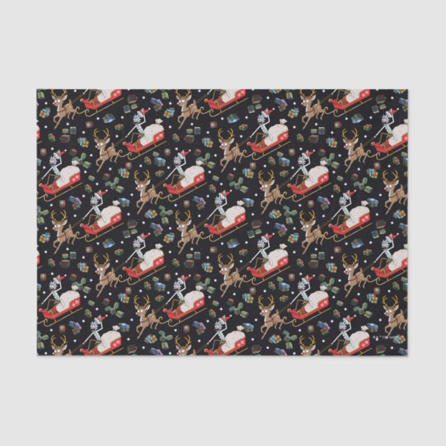 Rick and Morty | Christmas Reindeer Sleigh Pattern Tissue Paper (Front)