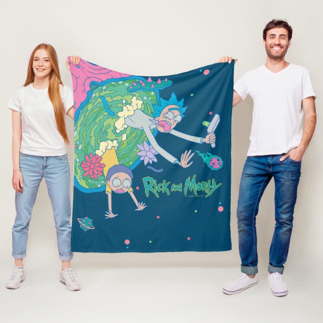 RICK AND MORTY™ | Falling From Infected Portal Fleece Blanket (In Situ)