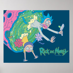 RICK AND MORTY™   Falling From Infected Portal Poster