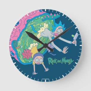 RICK AND MORTY™   Falling From Infected Portal Round Clock
