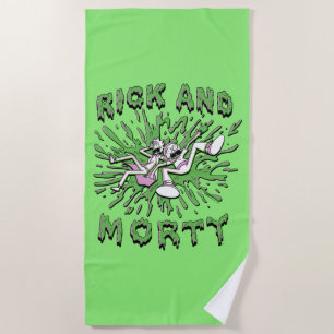 RICK AND MORTY™   Falling Into Acid Vat Beach Towel