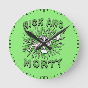 RICK AND MORTY™   Falling Into Acid Vat Round Clock