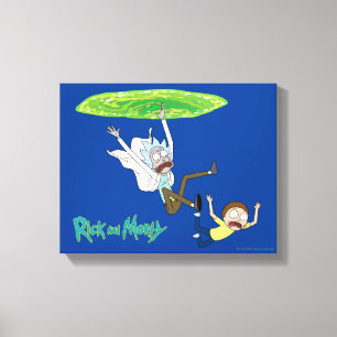 RICK AND MORTY™ Falling Out Of Portal Canvas Print