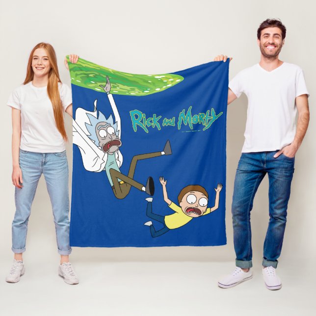 RICK AND MORTY™ | Falling Out Of Portal Fleece Blanket (In Situ)