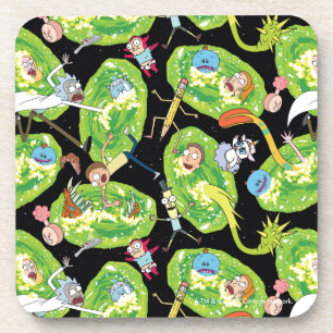 RICK AND MORTY™   Falling Through Portals Pattern Coaster