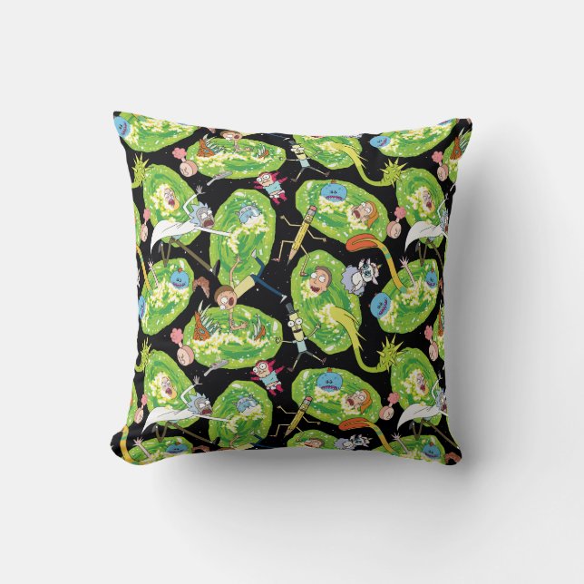RICK AND MORTY™ | Falling Through Portals Pattern Cushion (Front)