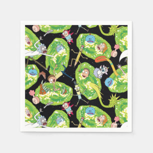 RICK AND MORTY™   Falling Through Portals Pattern Napkin