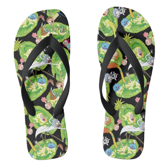 RICK AND MORTY™ | Falling Through Portals Pattern Thongs (Footbed)