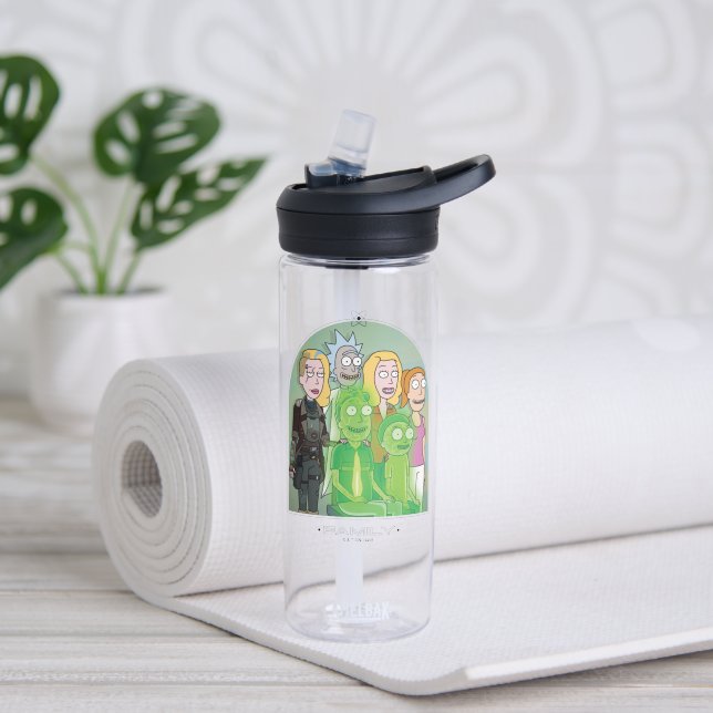 Rick and Morty Family Graphic Water Bottle (Yoga)